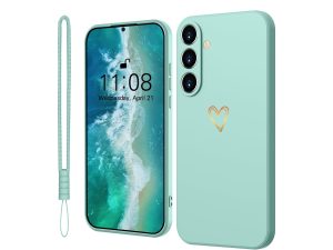 Orda for Samsung Galaxy S23 5G Case Silicone with Gold Love Heart, Cell Phone Case Samsung Galaxy S23 5G Thin Case Slim Scratch-Resistant All-Round Protection Protective Case for Samsung Galaxy S23 5G
