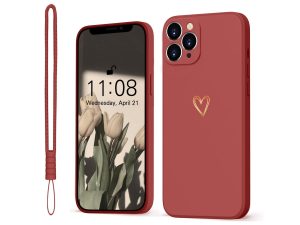 Orda Case for iPhone 12 Pro Max Cell Phone Case Gold Love Heart Silicone, iPhone 12 Pro Max Case Girls Soft Slim Shockproof Scratch-Resistant Cute Gold Love Protective Case for iPhone 12 Pro Max 6.7"